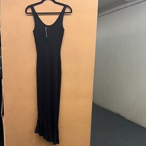 ASOS Black Ruffle Hem Maxi Dress